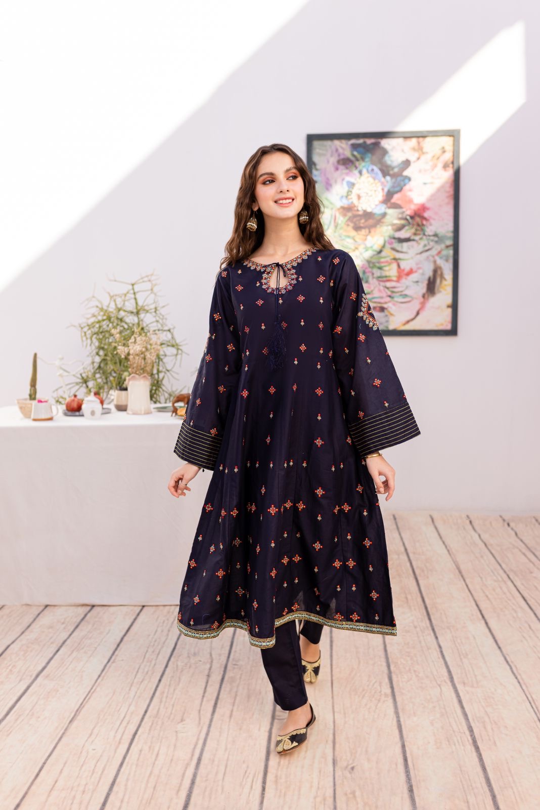 2PC Summer Embroidered Dress - 1037