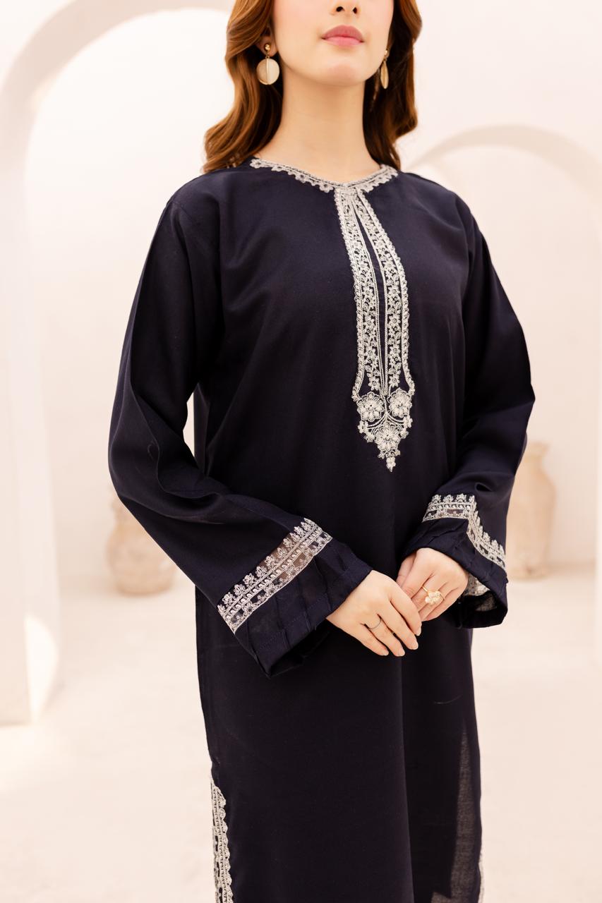 2PC Summer Embroidered Dress - 1082