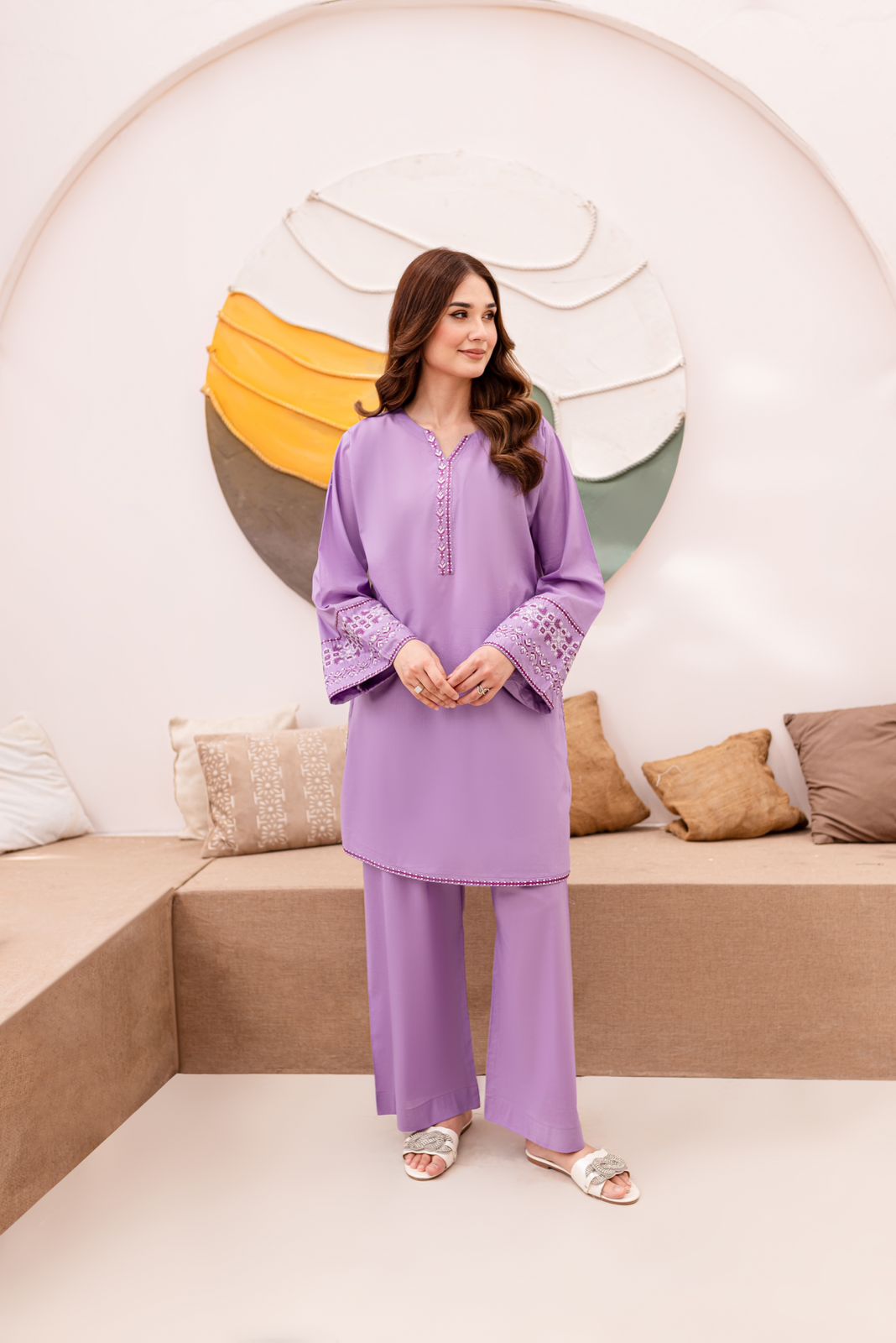 2PC Embroidered Dress-1060