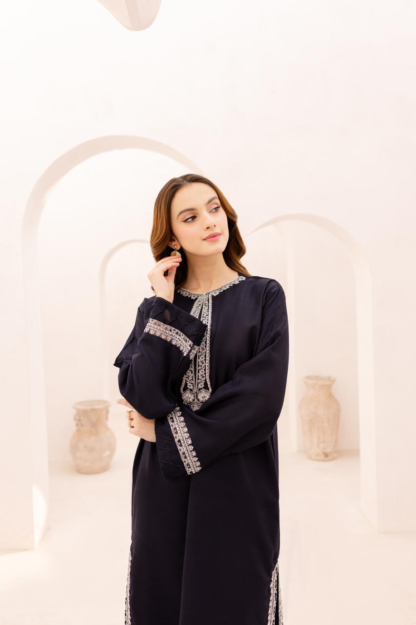 2PC Summer Embroidered Dress - 1082