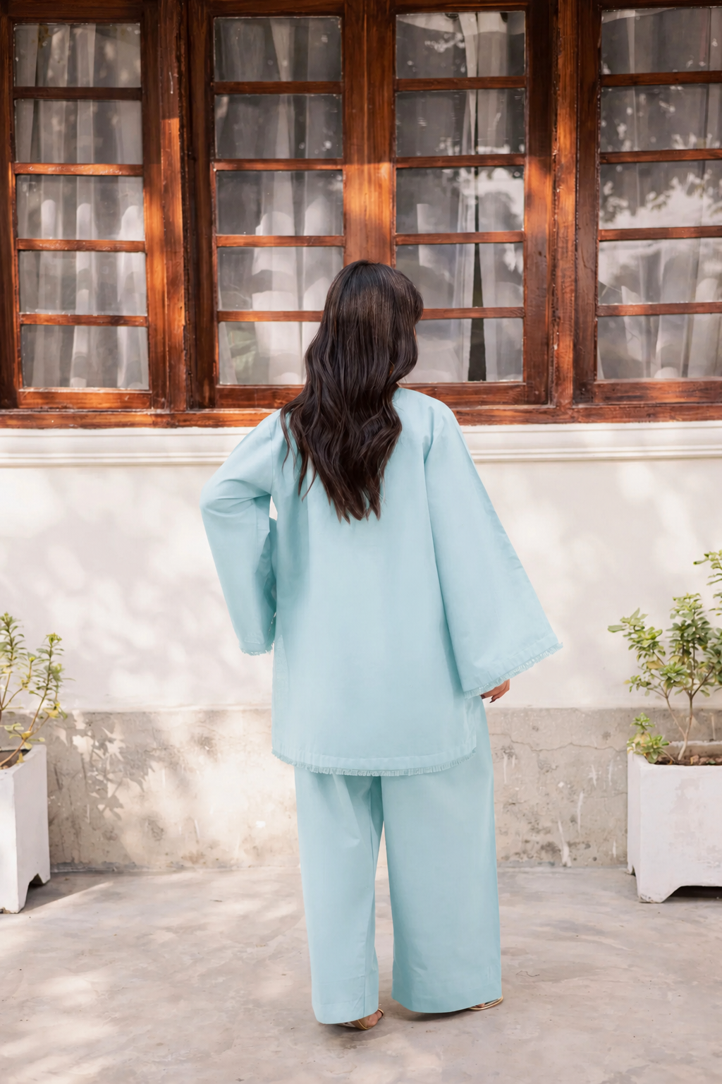 2 PC Lawn Solid FSK 03 – Ice Blue