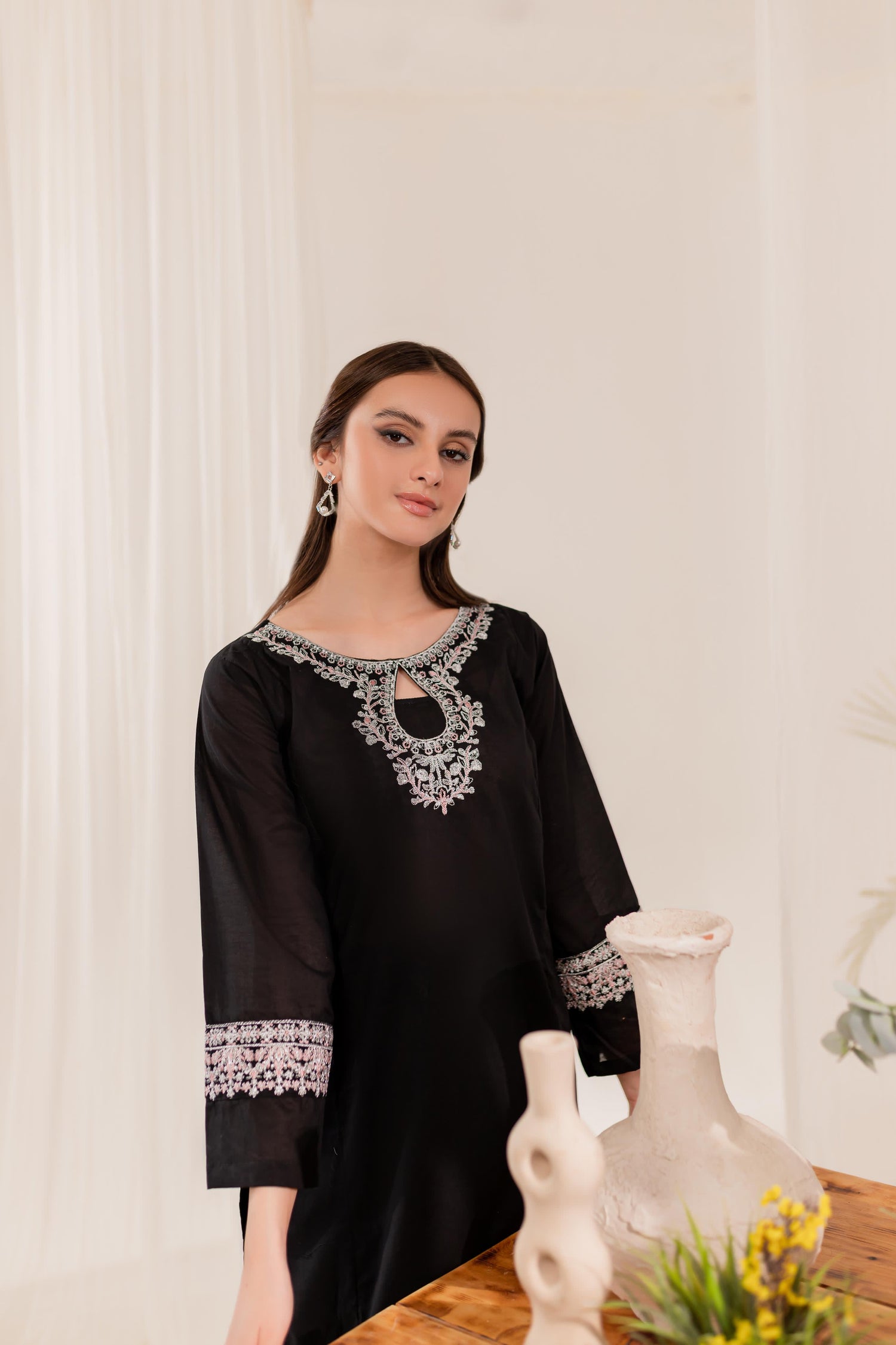 2PC Summer Embroidered Dress- EB07