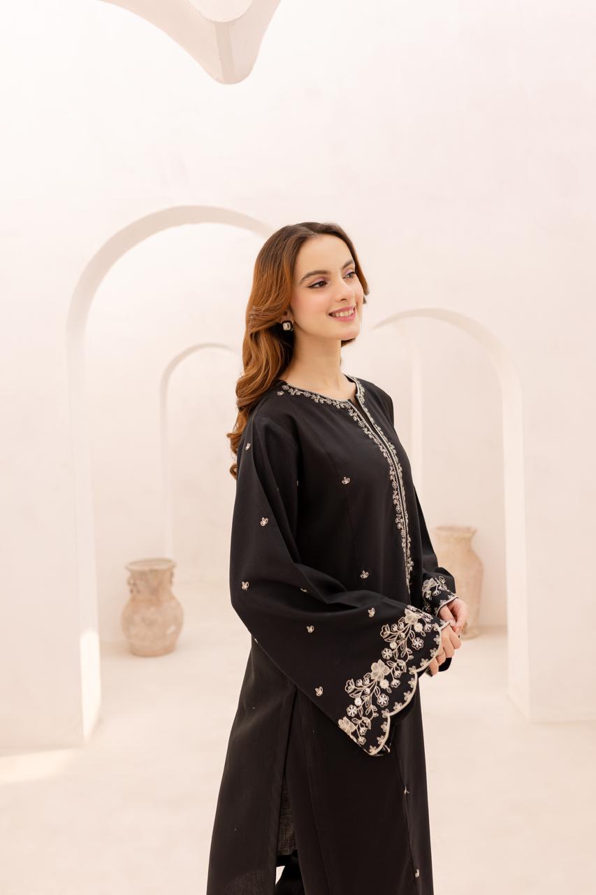 2PC Embroidered Dress - 1081