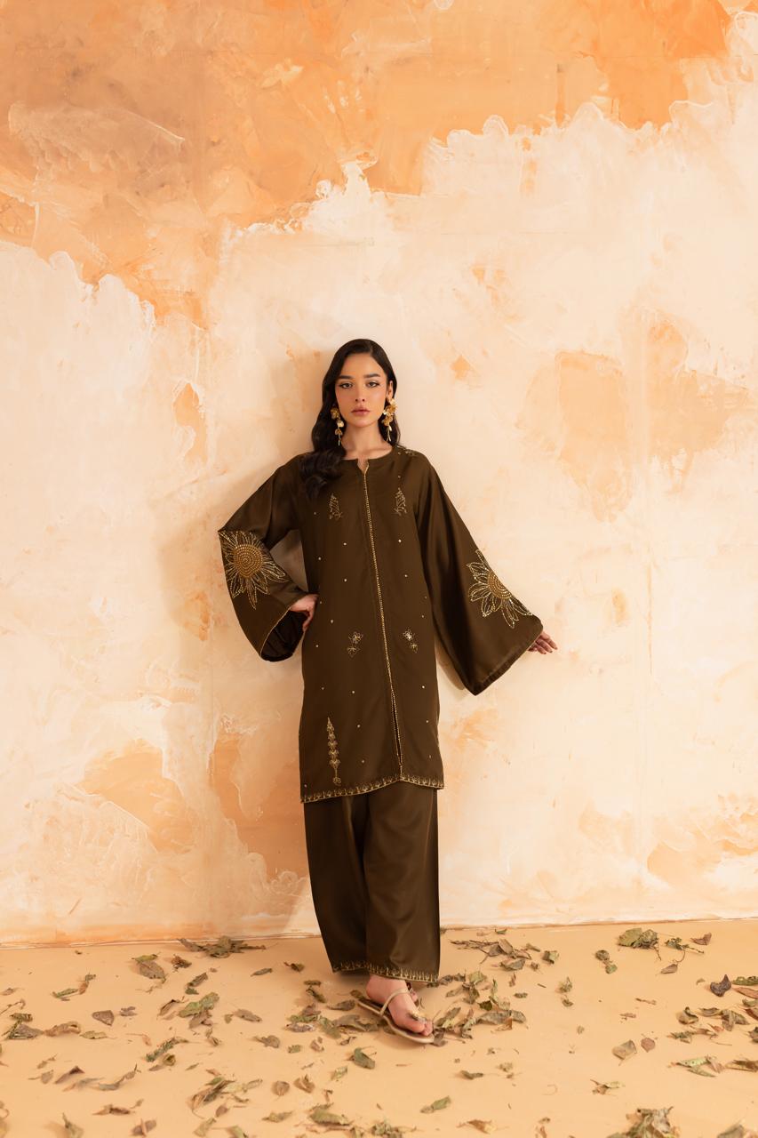 2PC Summer Luxury Embroidered Dress - 1093