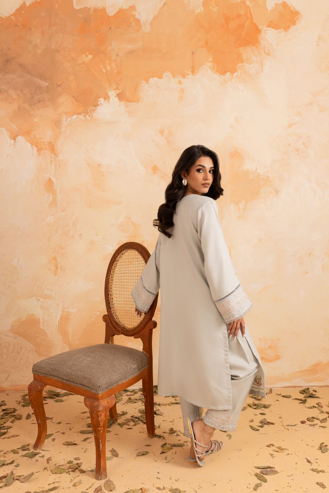 2PC Summer Luxury Embroidered Dress - 1096