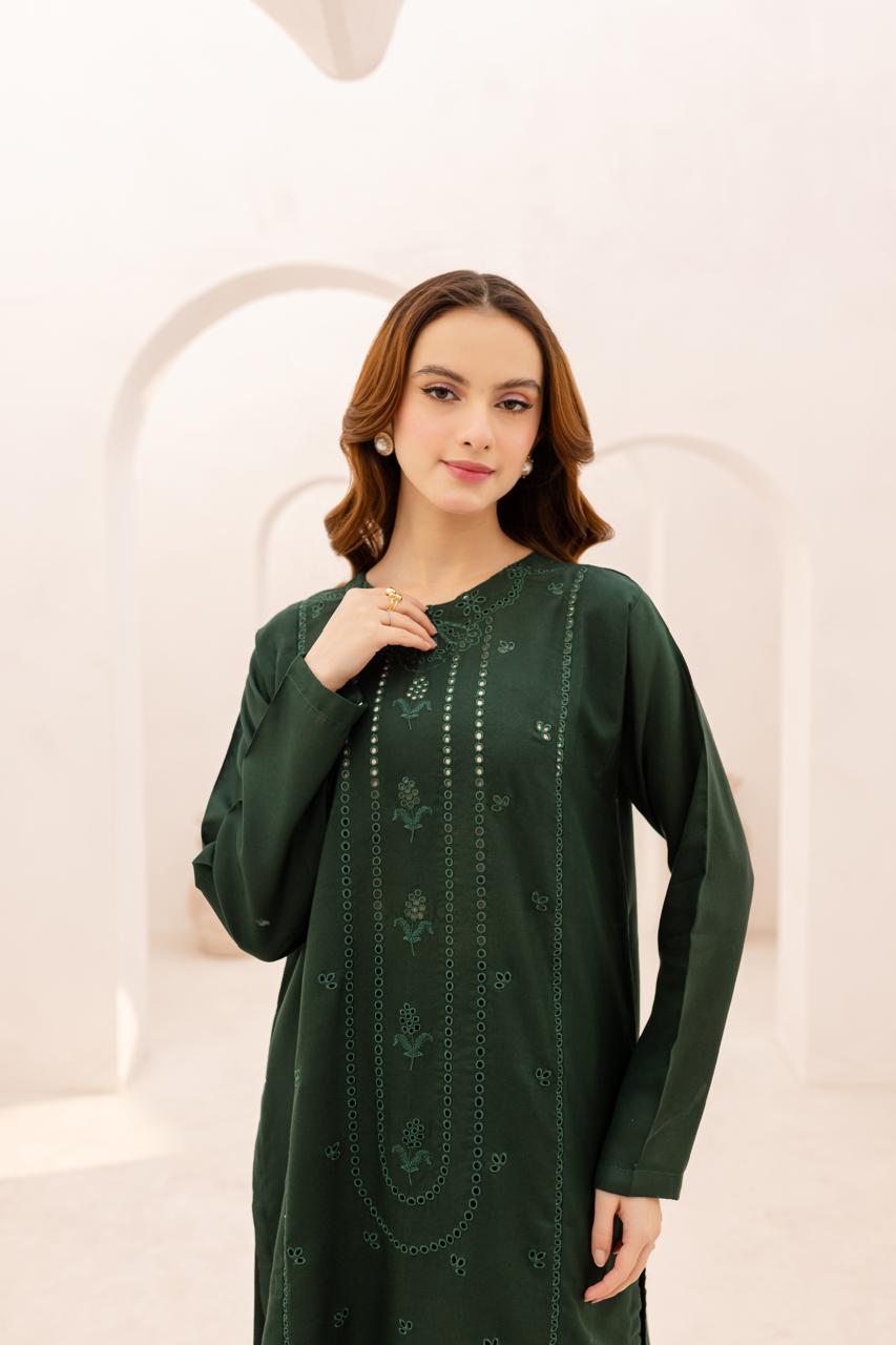 2PC Summer Embroidered Dress - 1076