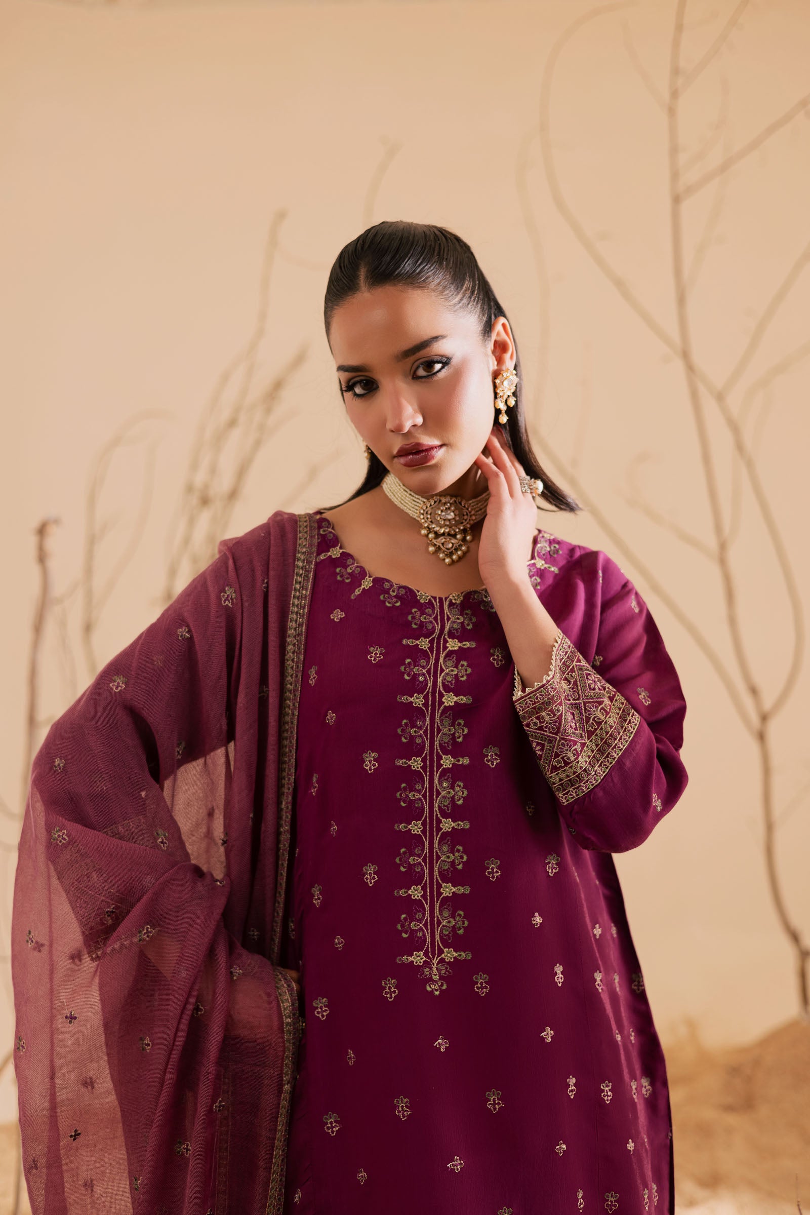 3PC Luxury Embroidered Dress- RSP12