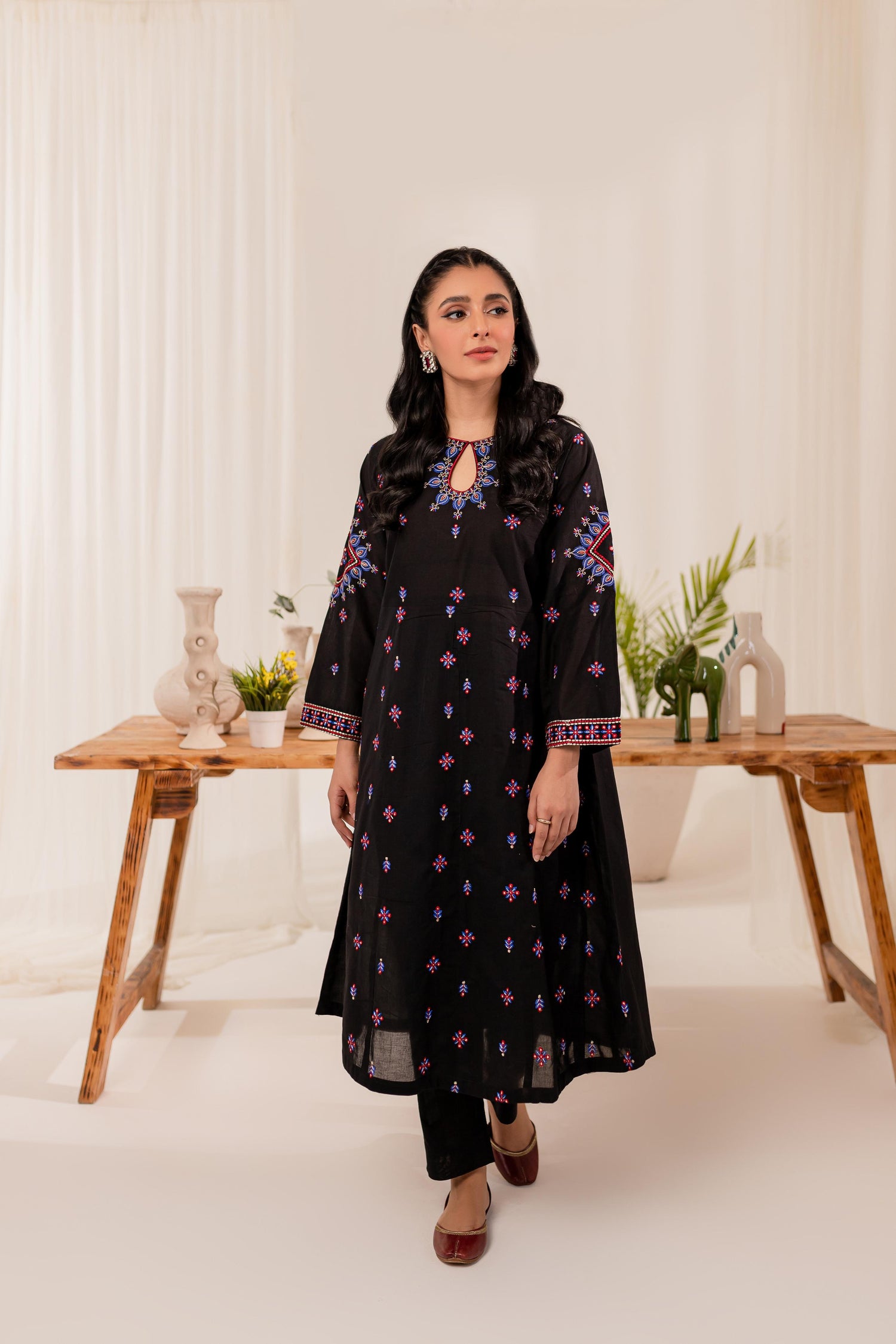 2PC Summer Embroidered Dress- EBF01