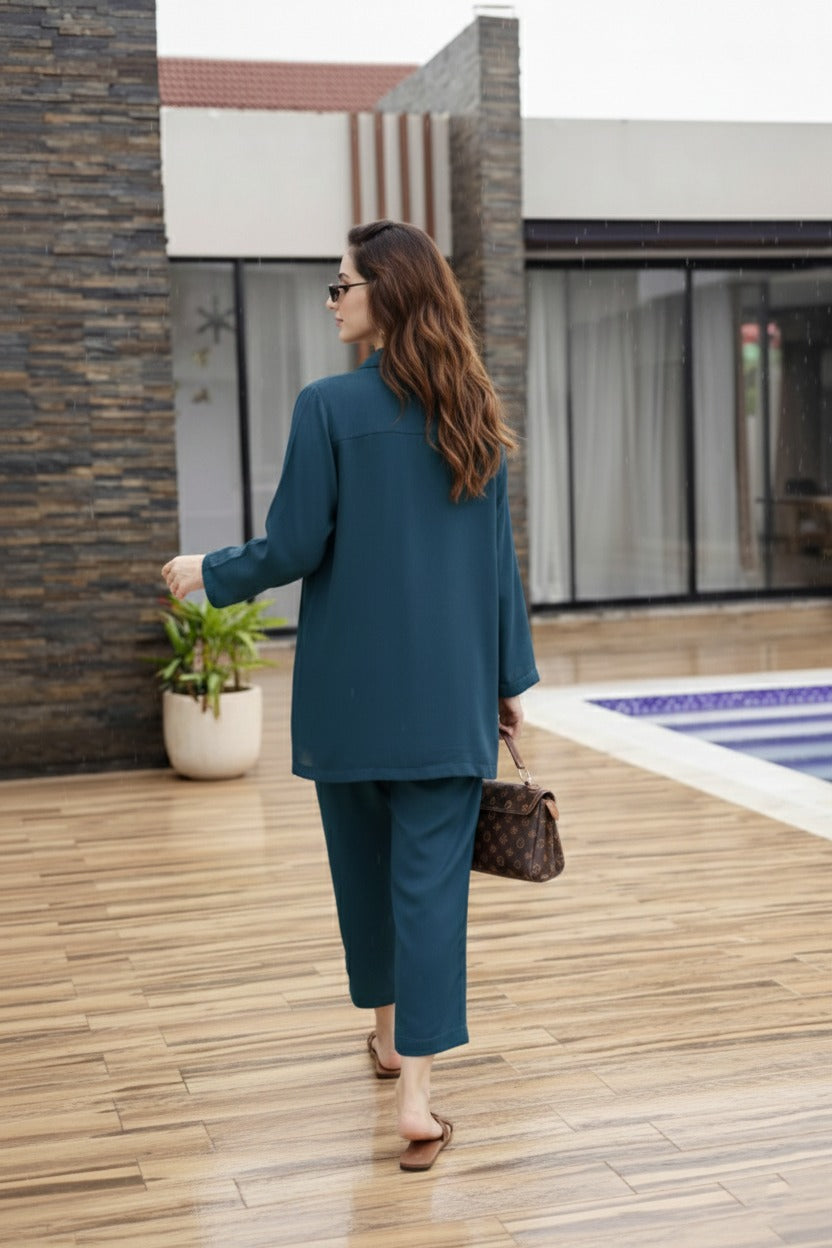 Solid 2PC Dress - SP-03 Teal