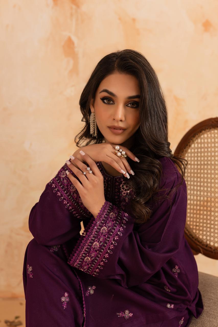 2PC Summer Luxury Embroidered Dress - 1089