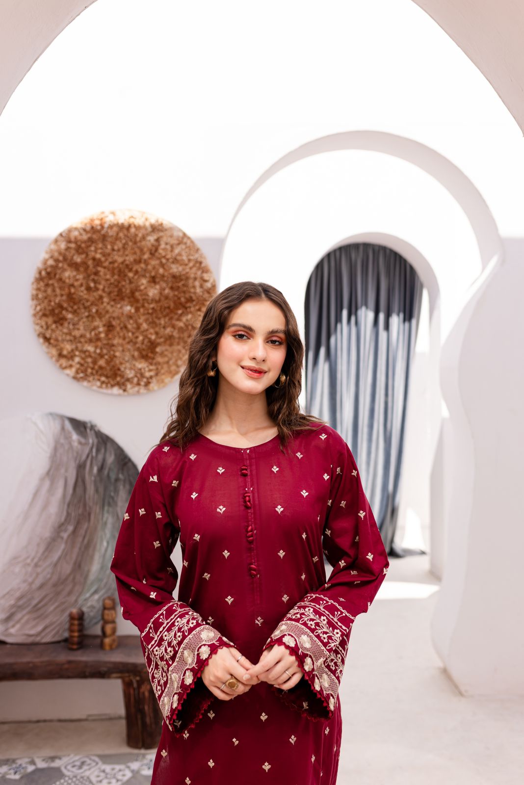 2PC Embroidered Dress-1044