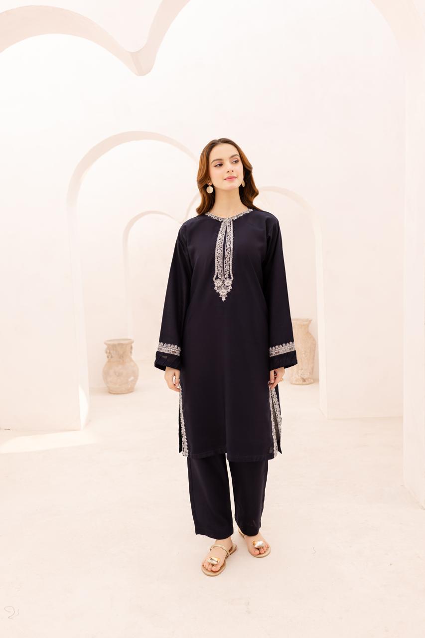 2PC Summer Embroidered Dress - 1082