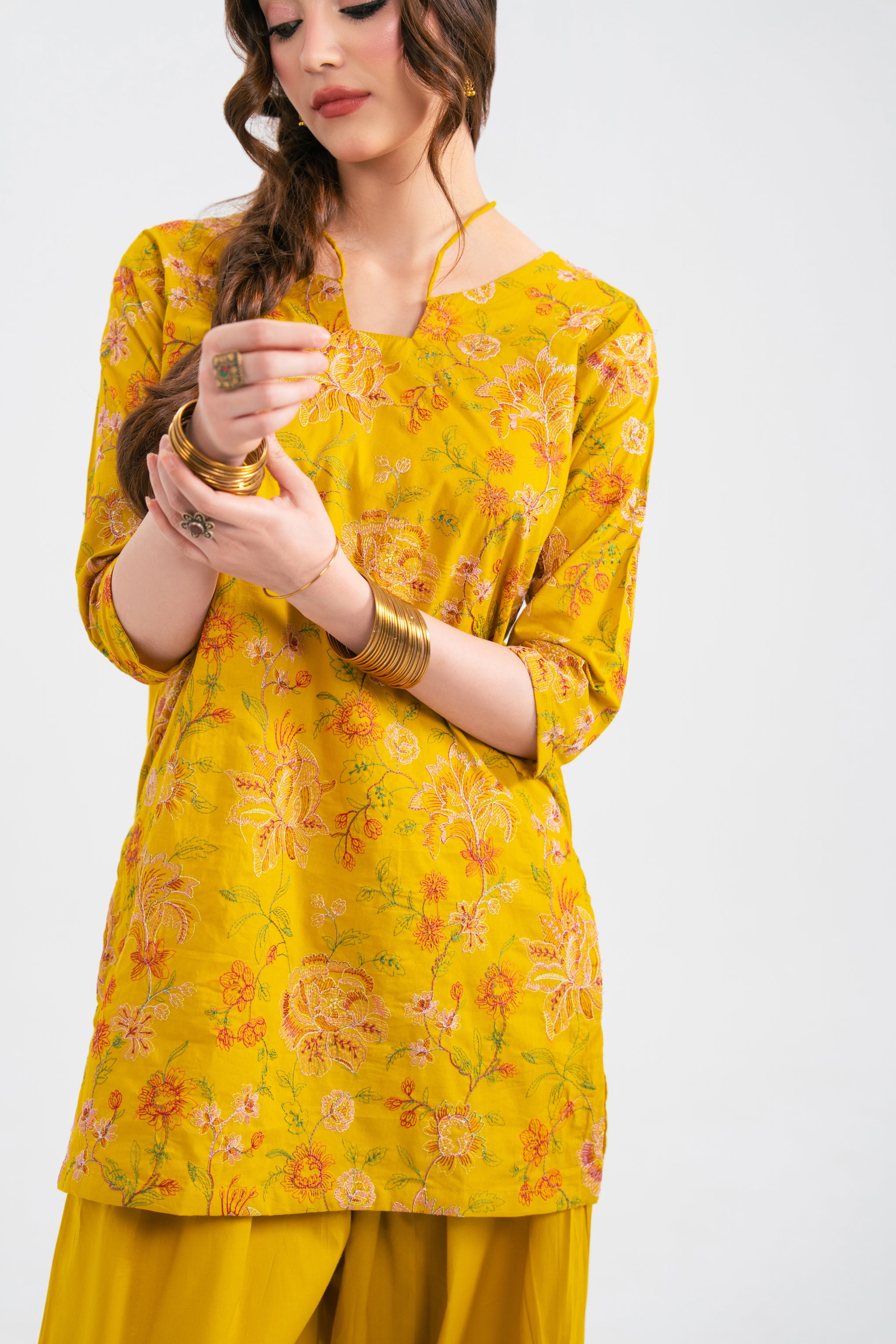 2PC Summer Embroidered Dress - 1232