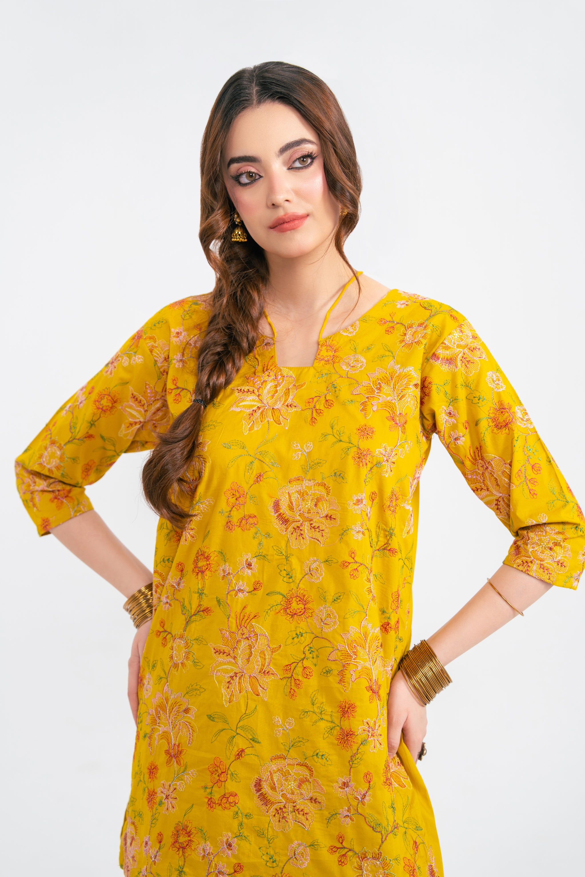 2PC Summer Embroidered Dress - 1232