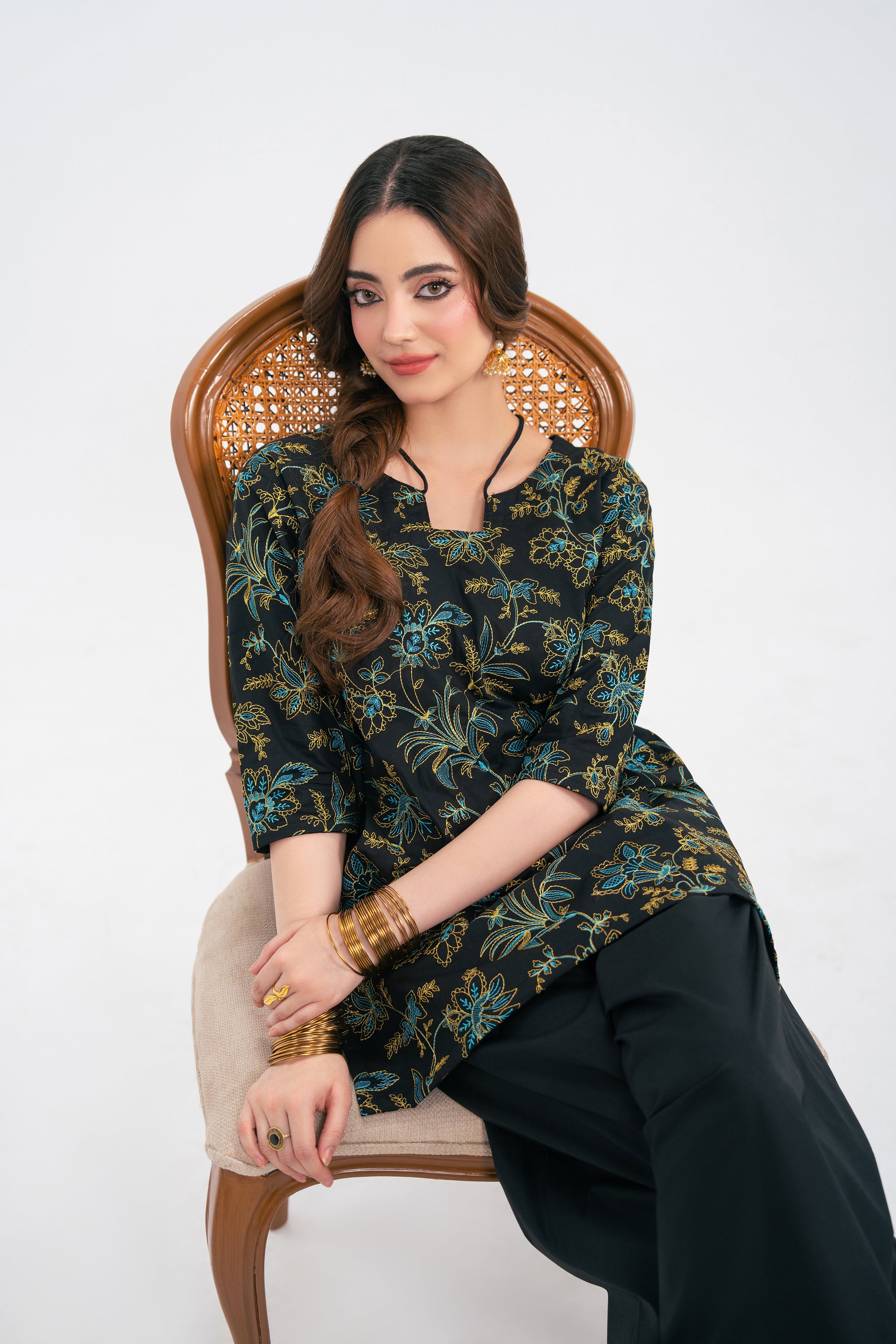 2PC Summer Embroidered Dress - 1231