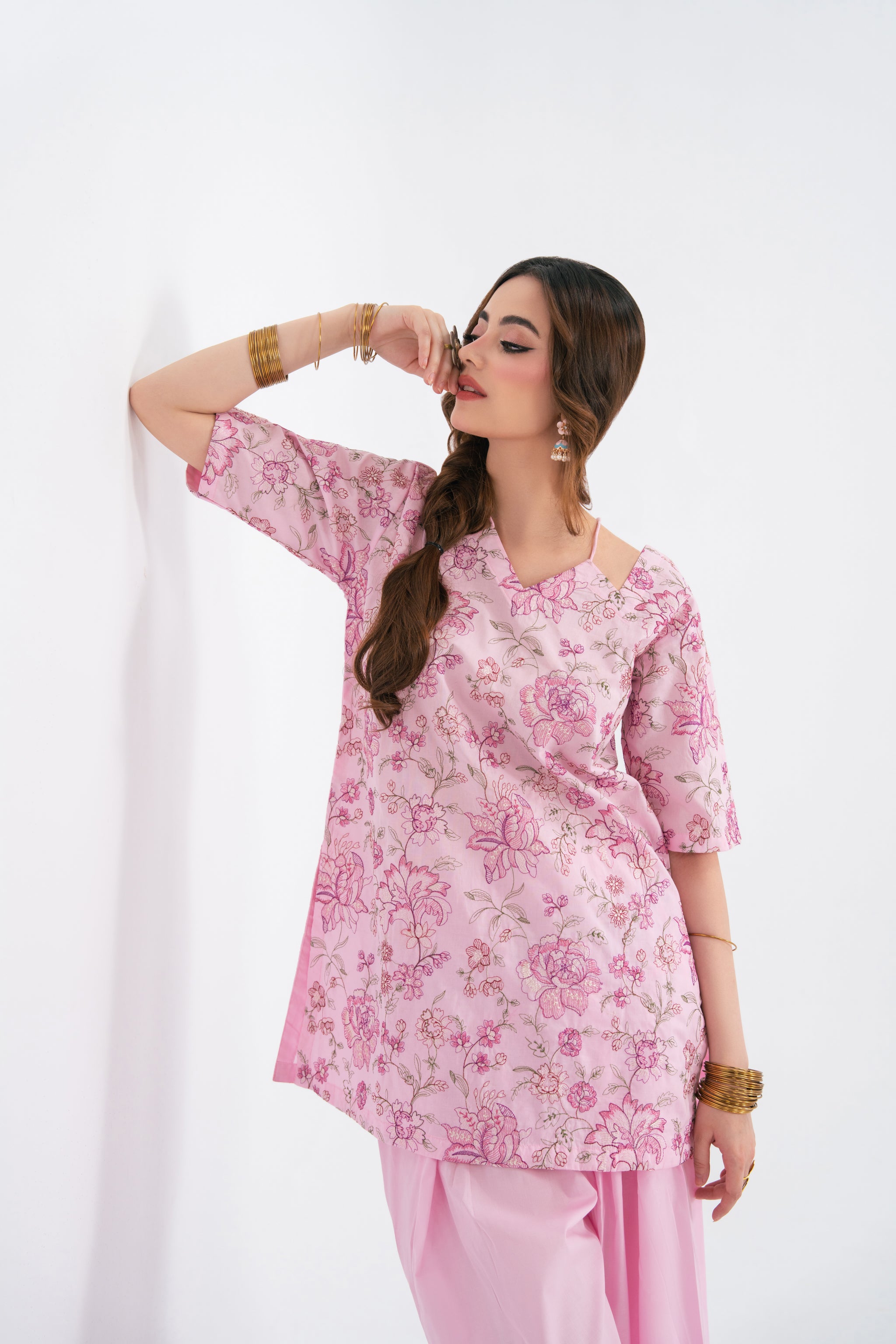 2PC Summer Embroidered Dress - 1229