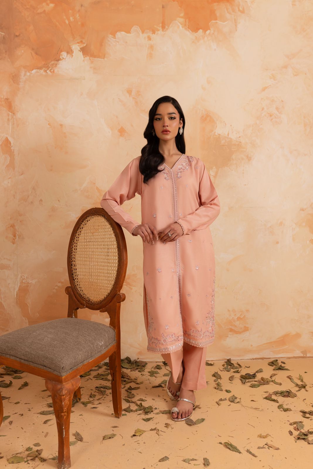 2PC Summer Luxury Embroidered Dress -1090