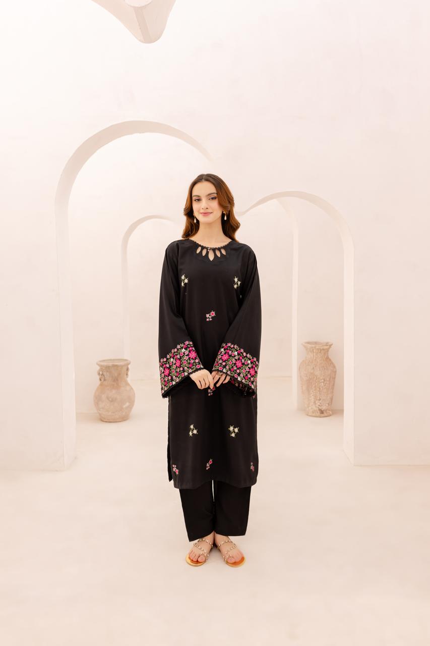 2PC Summer Embroidered Dress - 1083