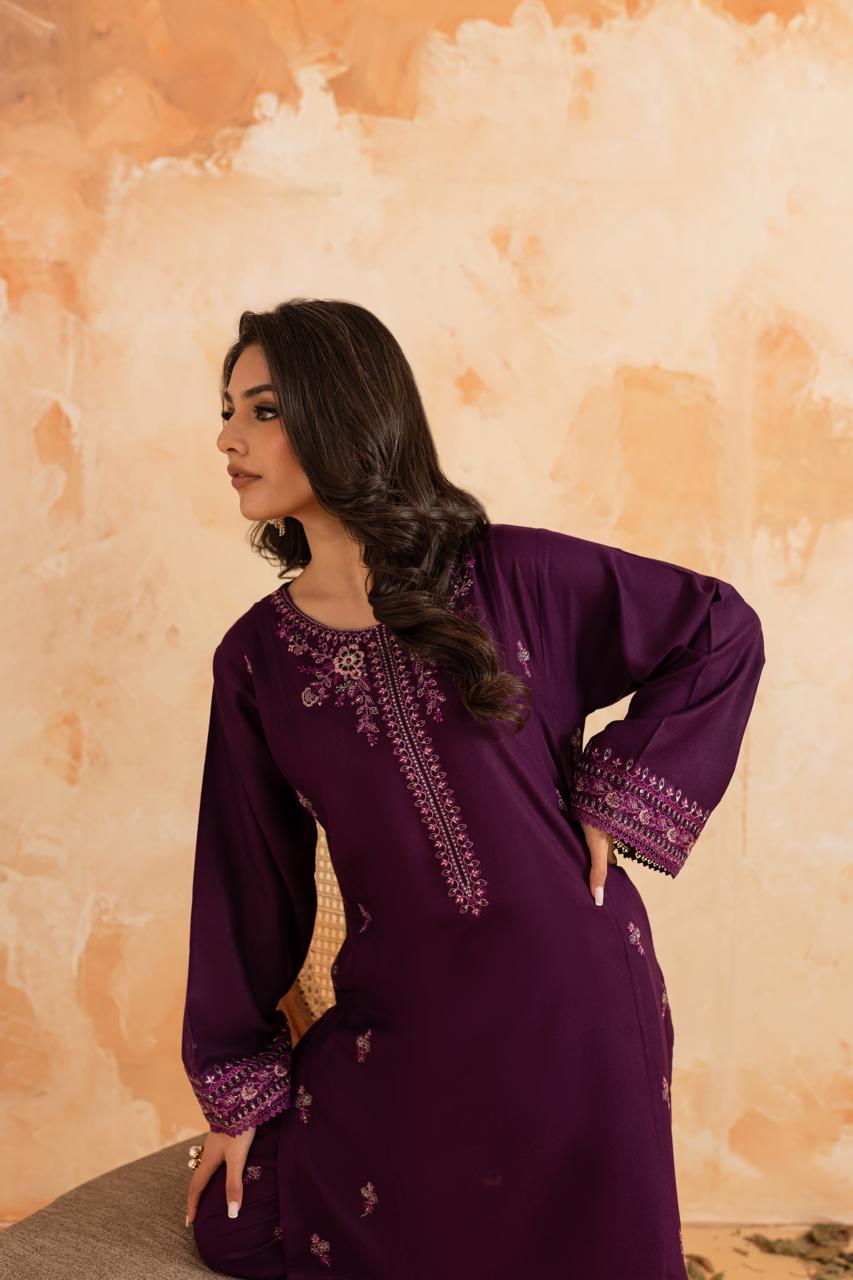 2PC Summer Luxury Embroidered Dress - 1089