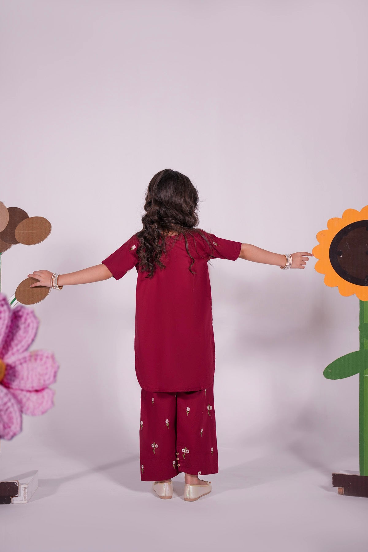 2PC Kids Embroidered Dress - MO4