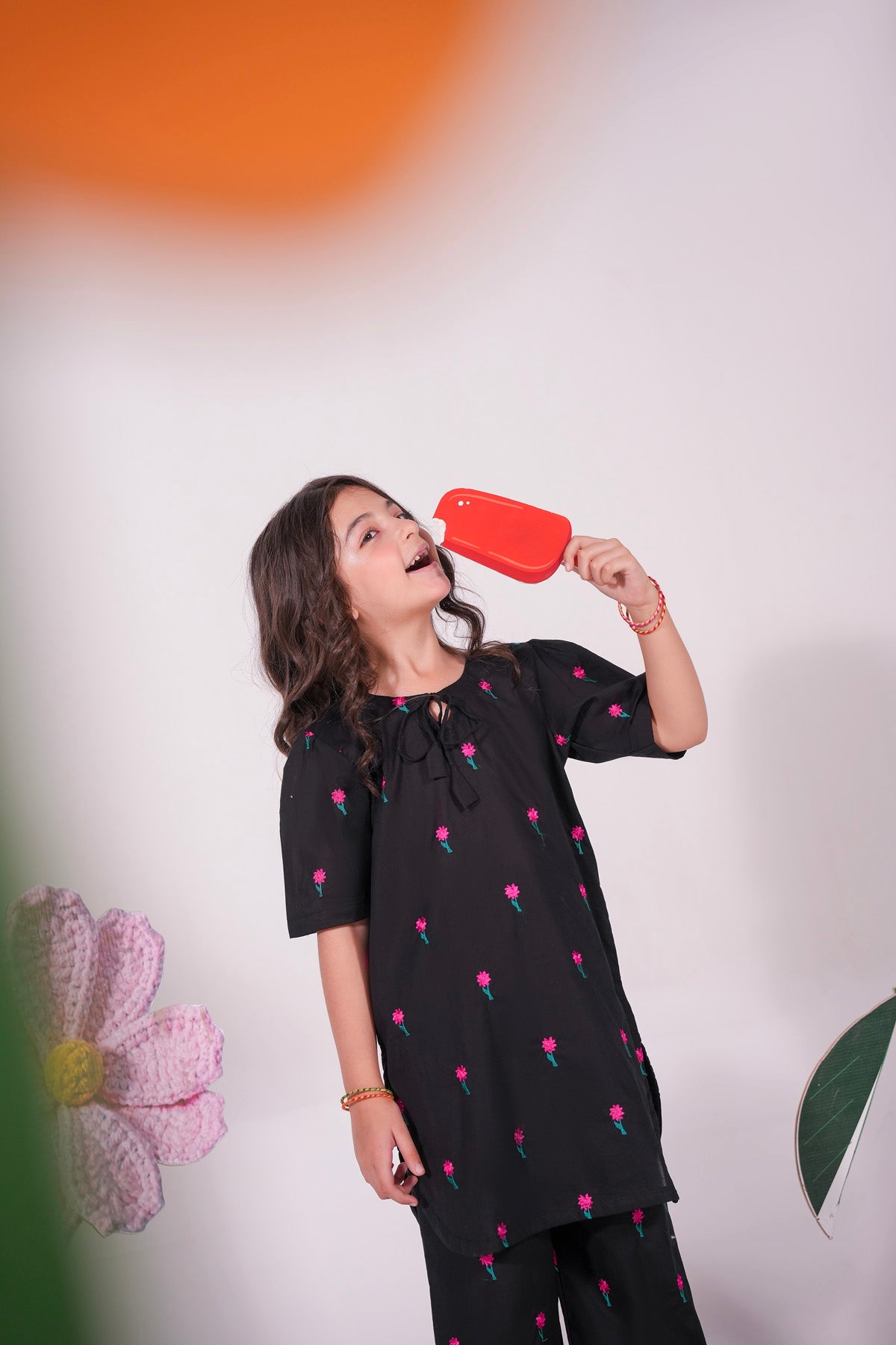 2PC Kids Embroidered Dress - EMBP2