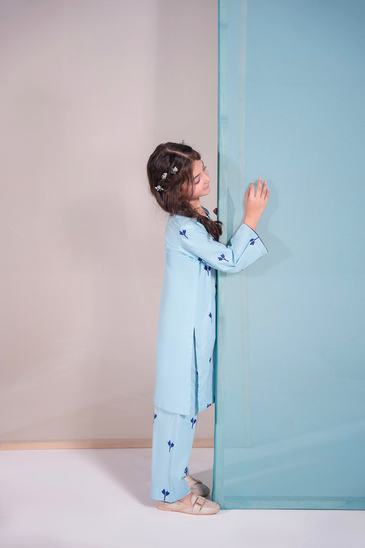 2PC Kids Embroidered Dress - ESB5