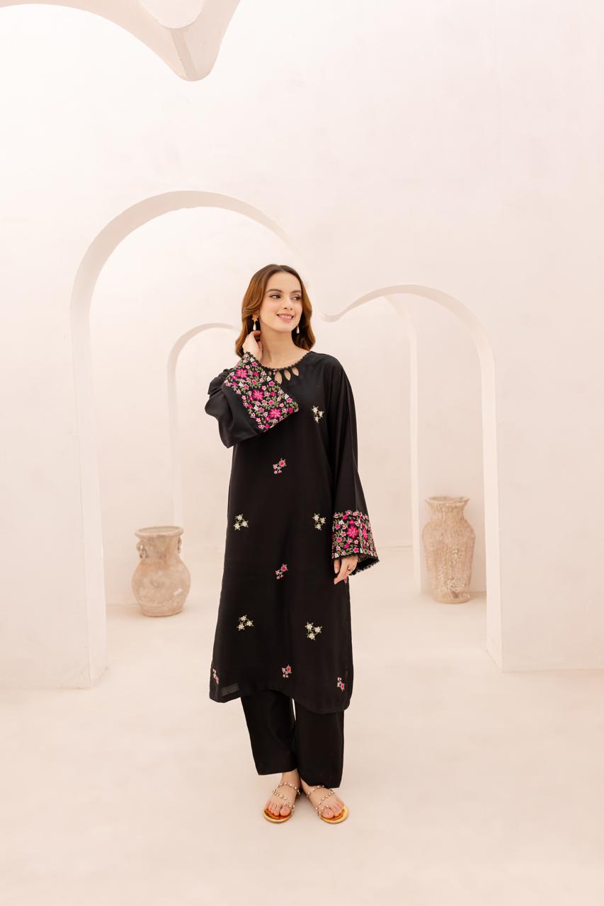 2PC Summer Embroidered Dress - 1083
