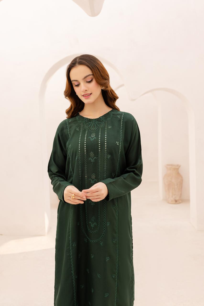 2PC Summer Embroidered Dress - 1076