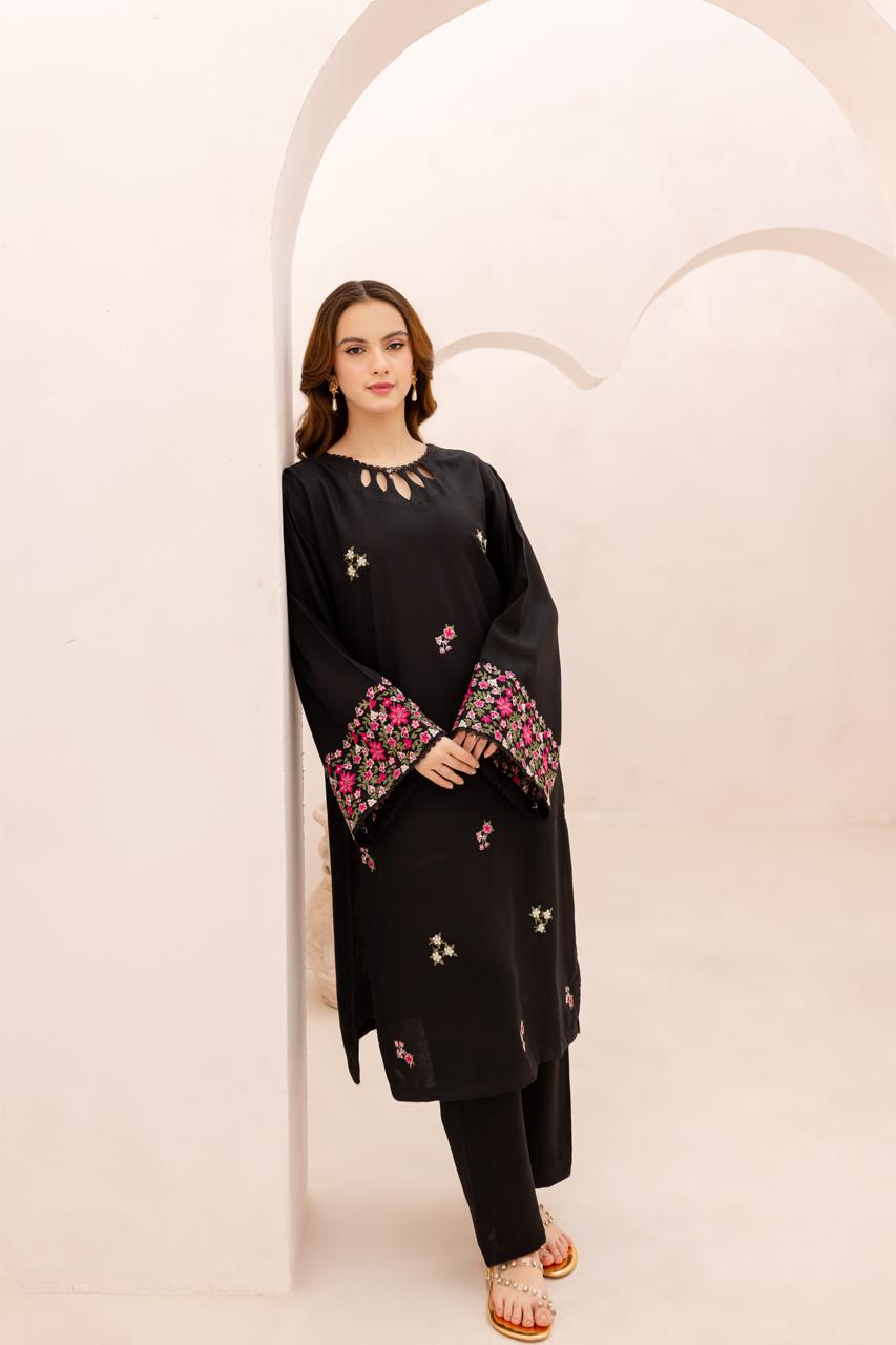 2PC Summer Embroidered Dress - 1083