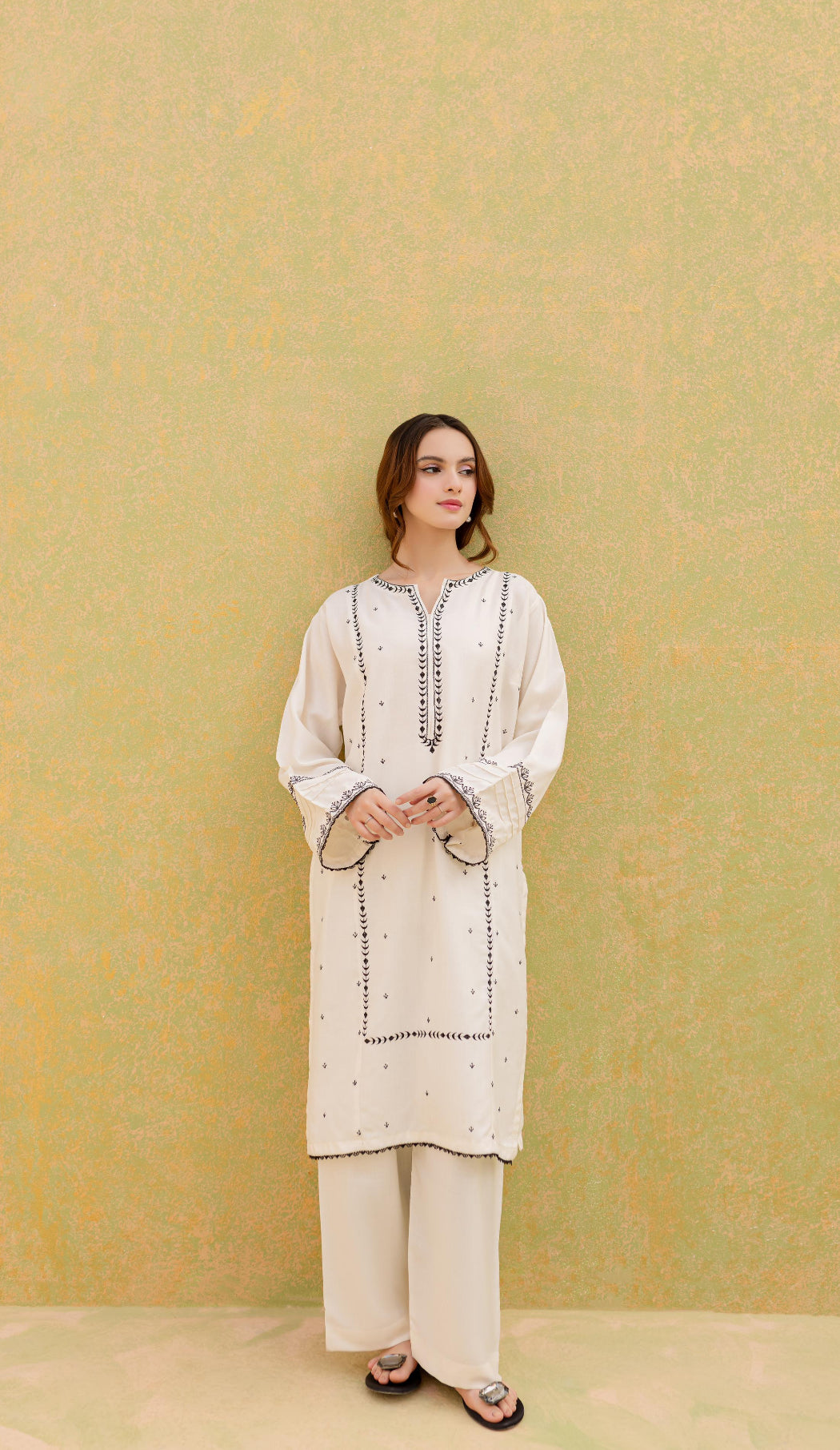 2PC Embroidered Dress-1066