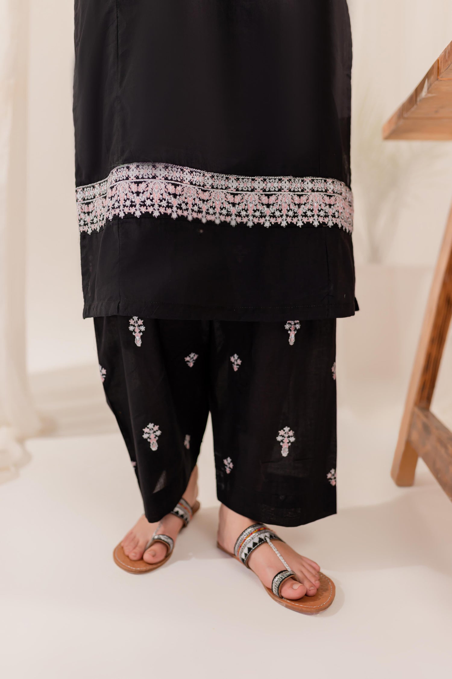 2PC Summer Embroidered Dress- EB07