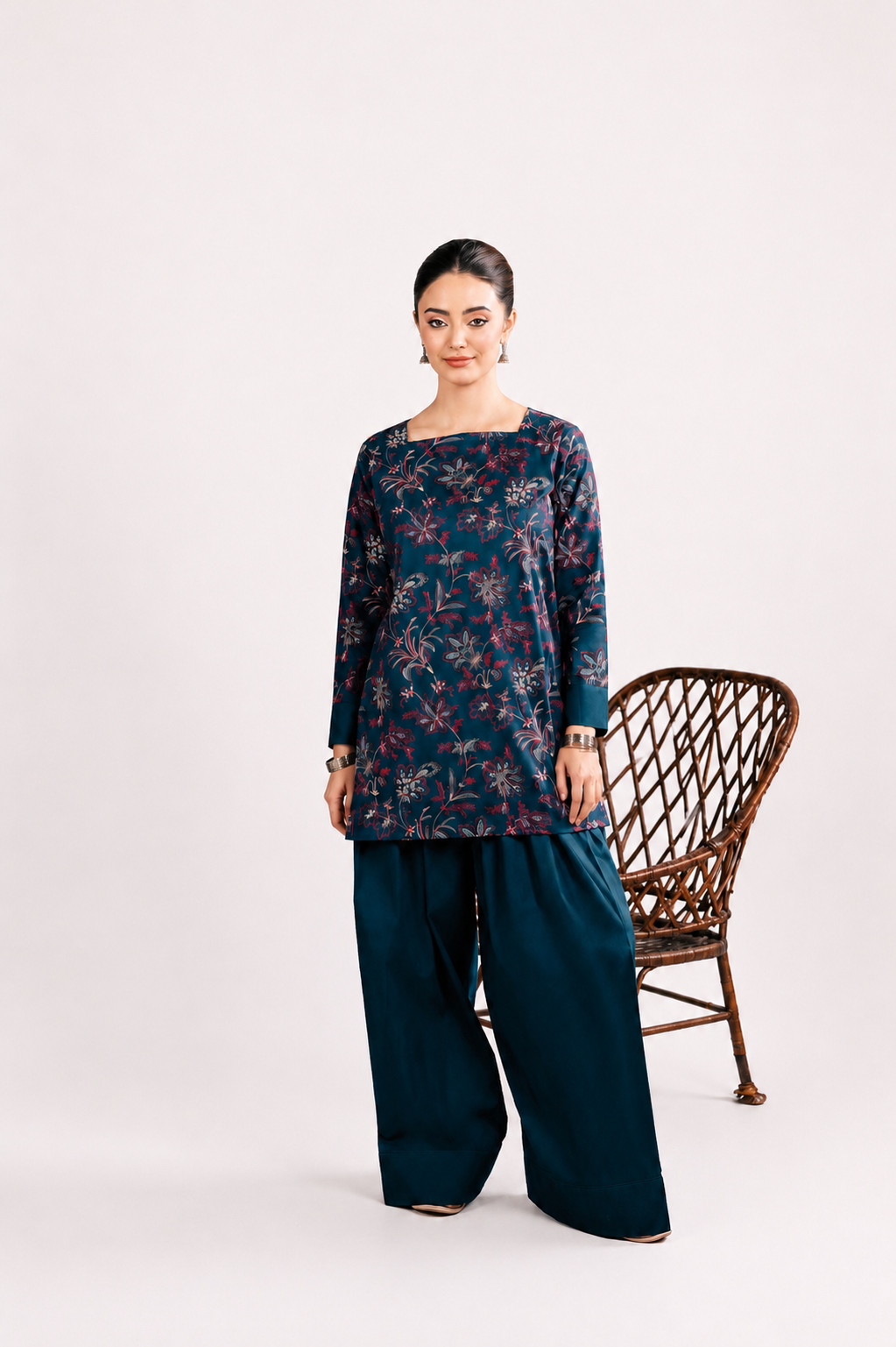 2PC Summer Embroidered Dress - 1236