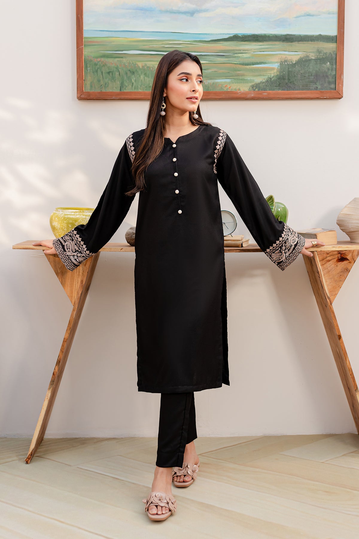 2PC Summer Embroidered Dress - BB06