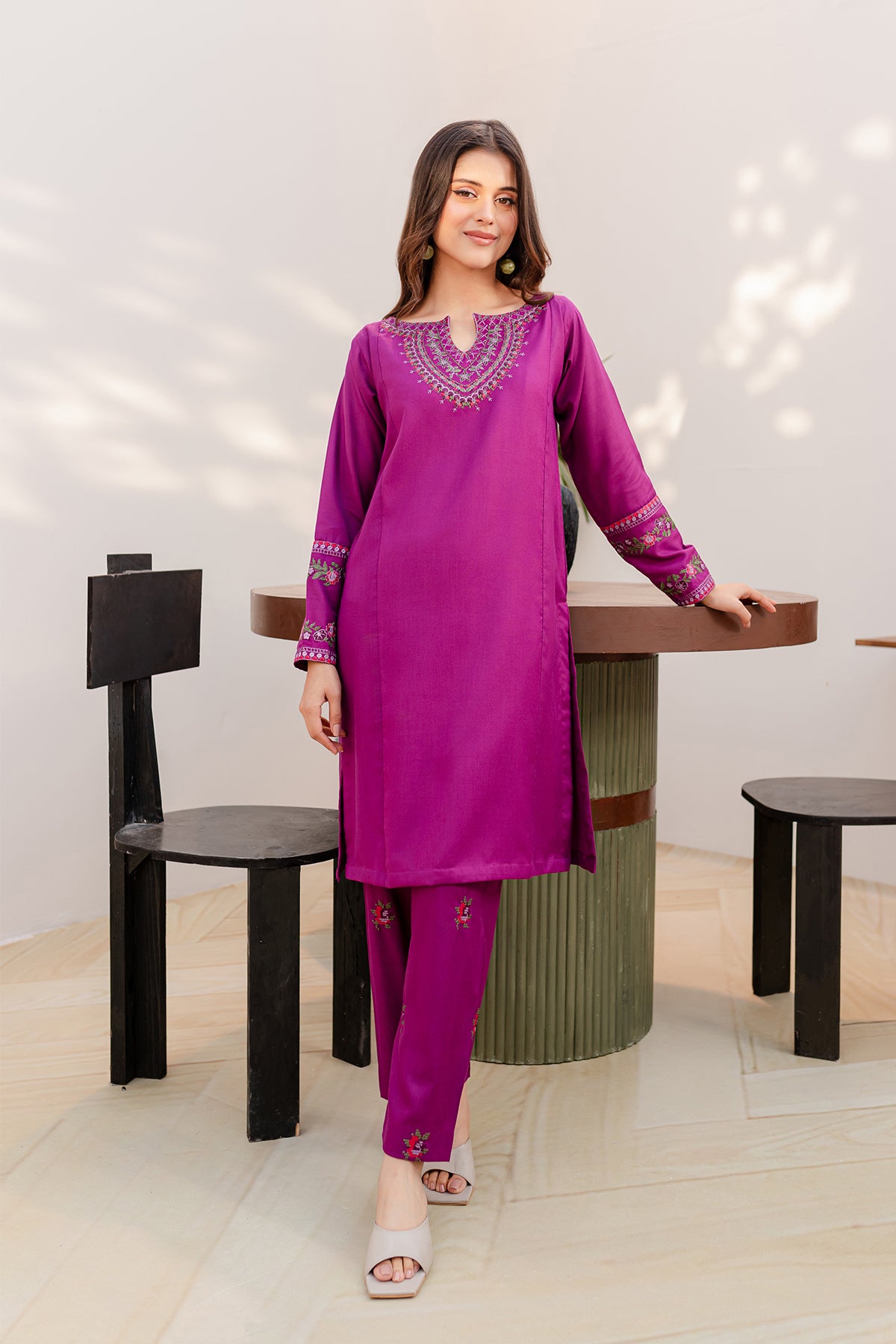 2PC Embroidered Dress - PG07