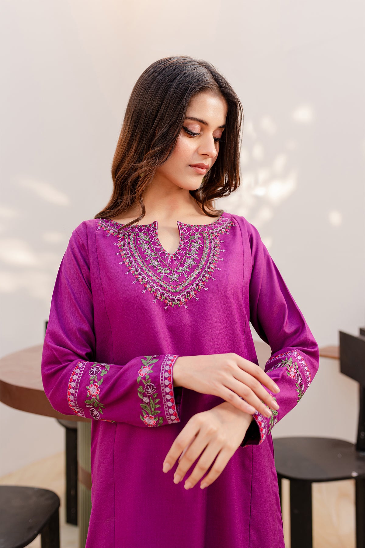 2PC Embroidered Dress - PG07