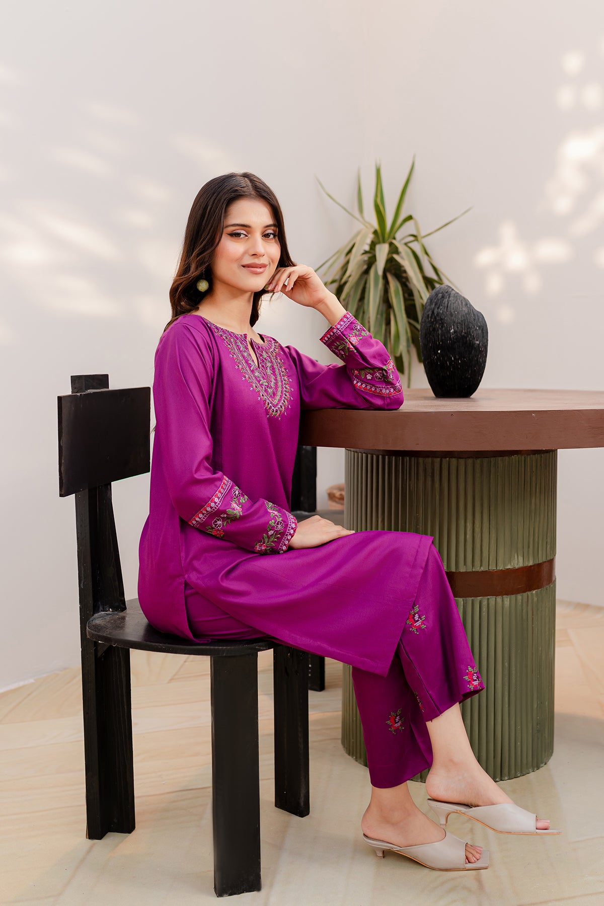 2PC Embroidered Dress - PG07