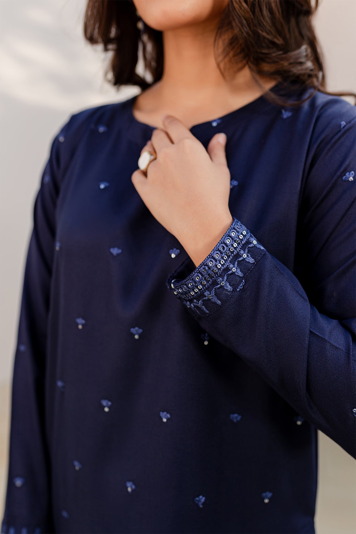 2PC Embroidered Dress - BS09