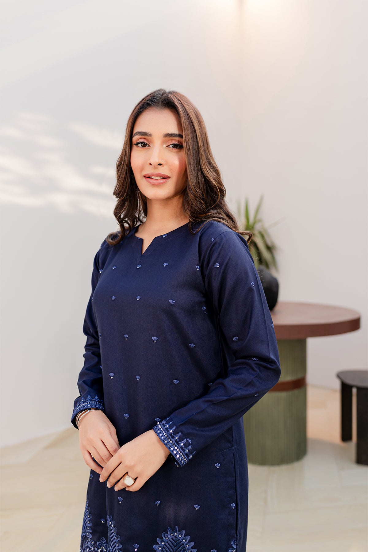 2PC Embroidered Dress - BS09