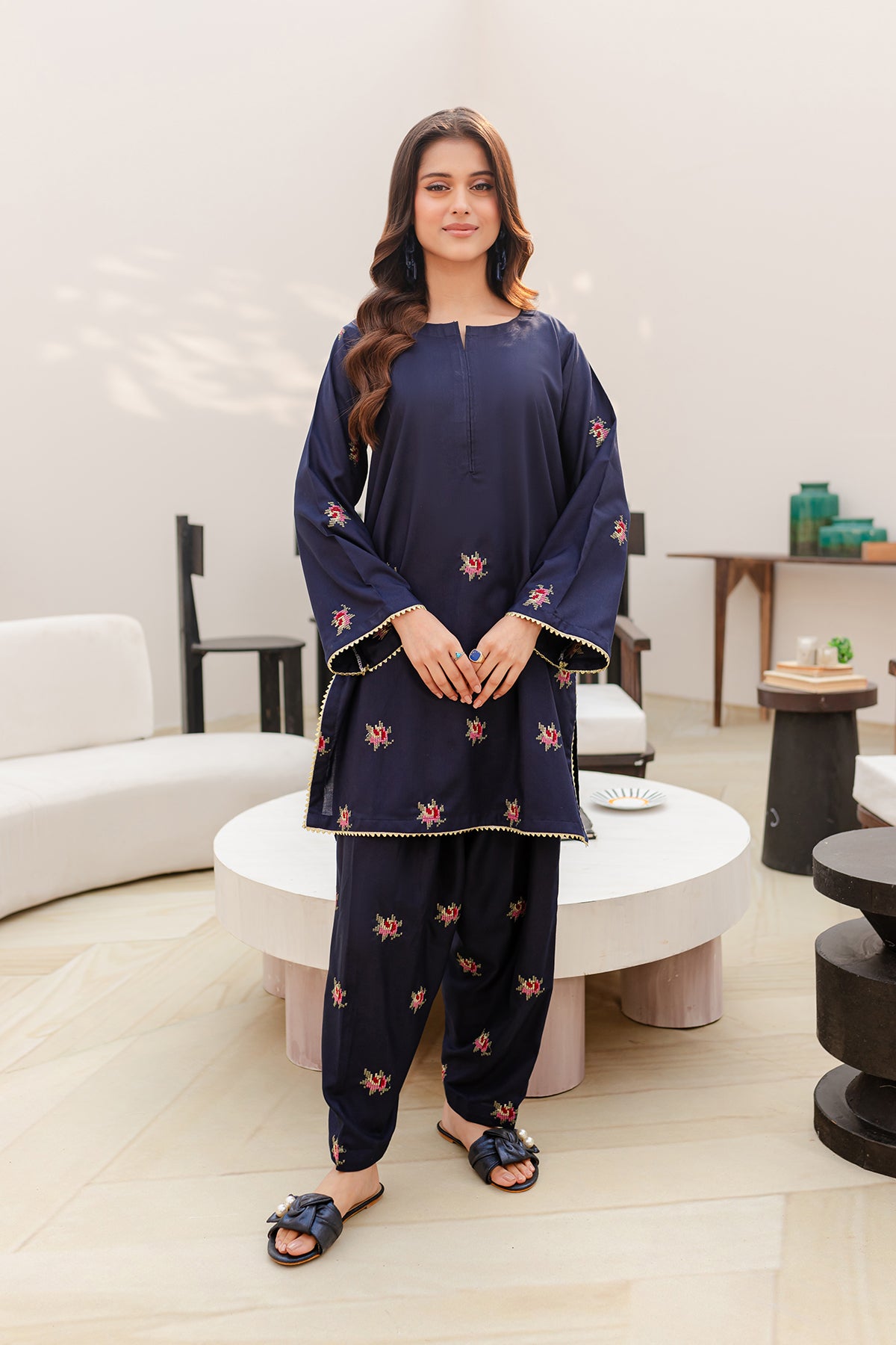 2PC Embroidered Dress - BC24