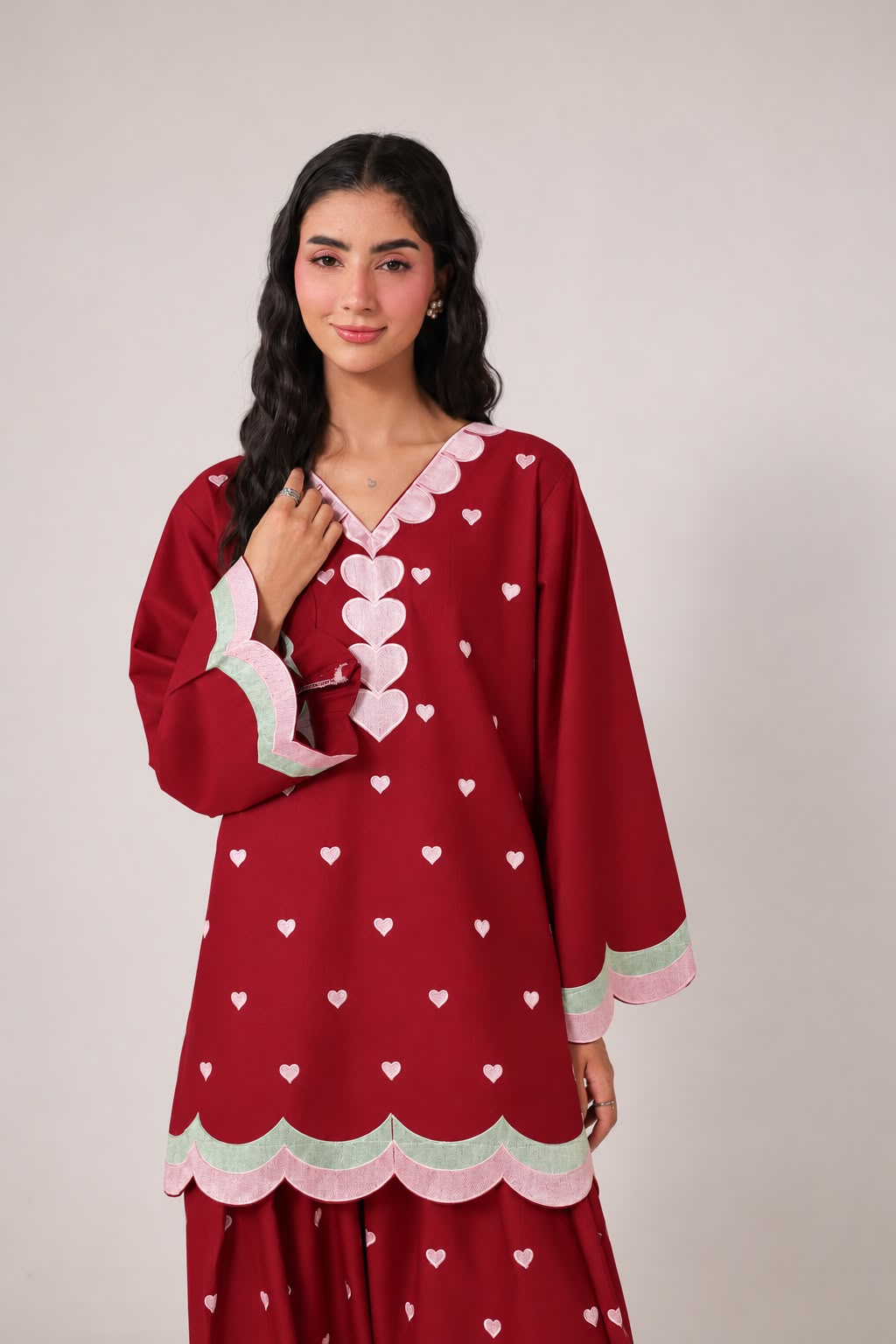 2PC Embroidered Pret- 1366
