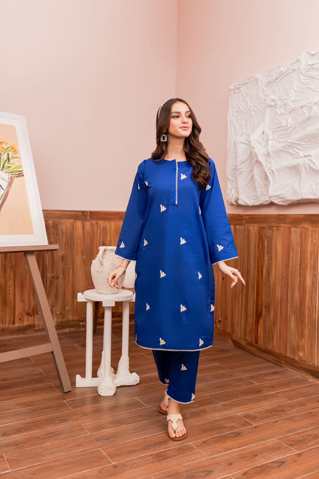 2PC Embroidered Dress- ENB13