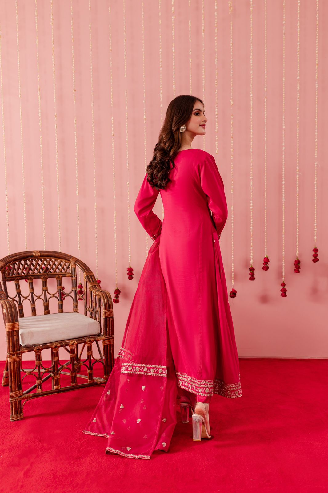 Raw Silk Embroidered Dress - SP02