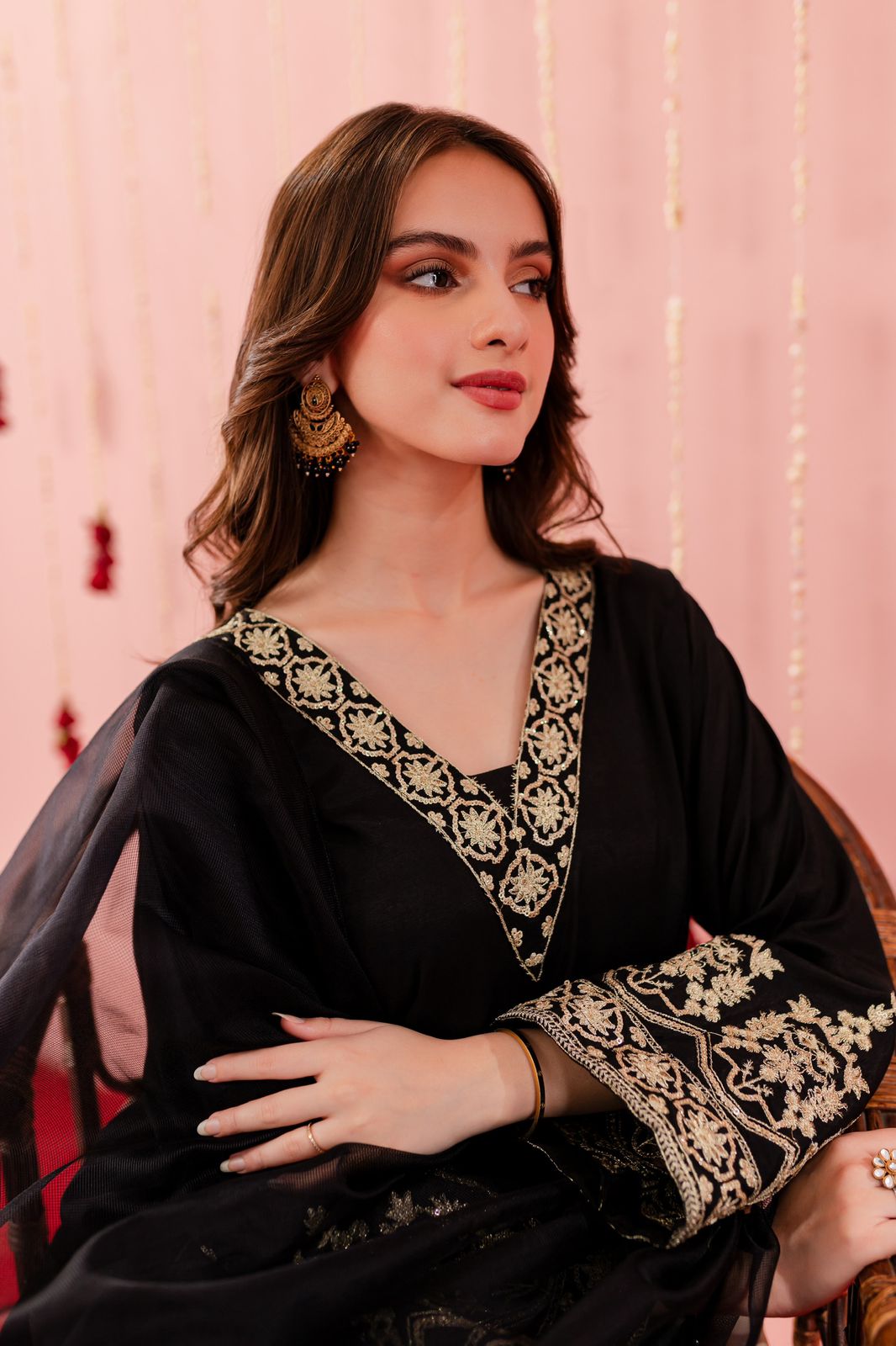 Raw Silk Embroidered Dress - B03