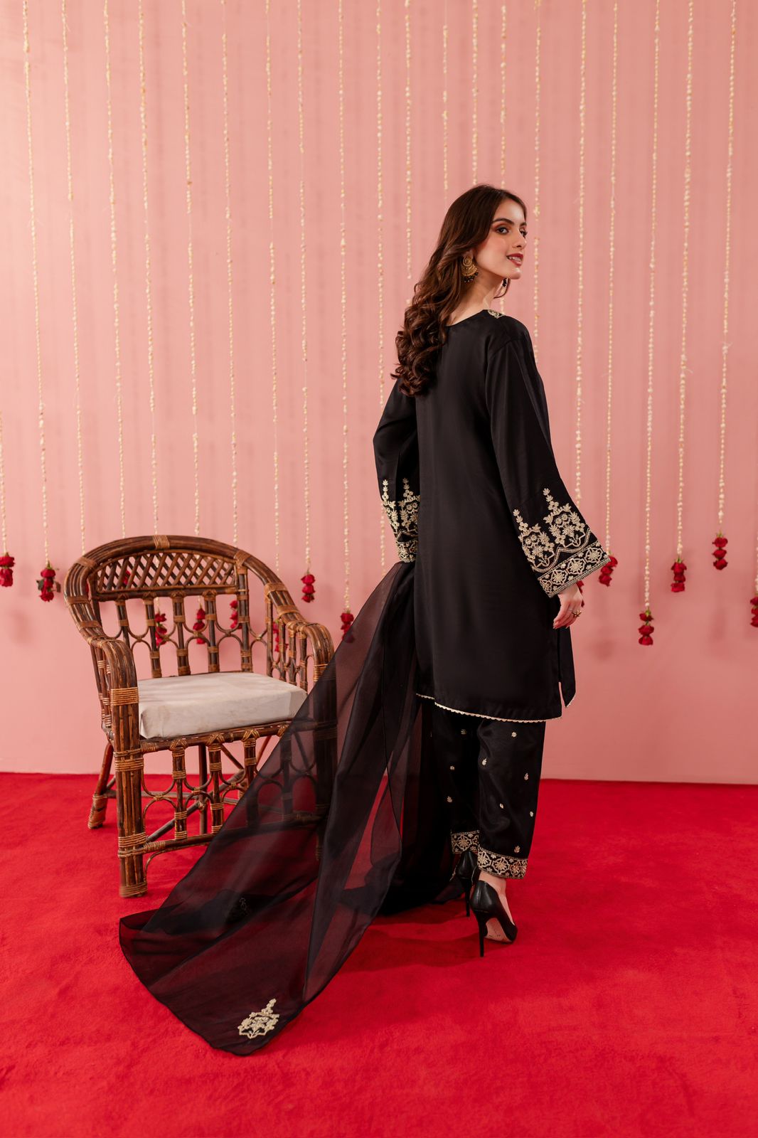 Raw Silk Embroidered Dress - B03