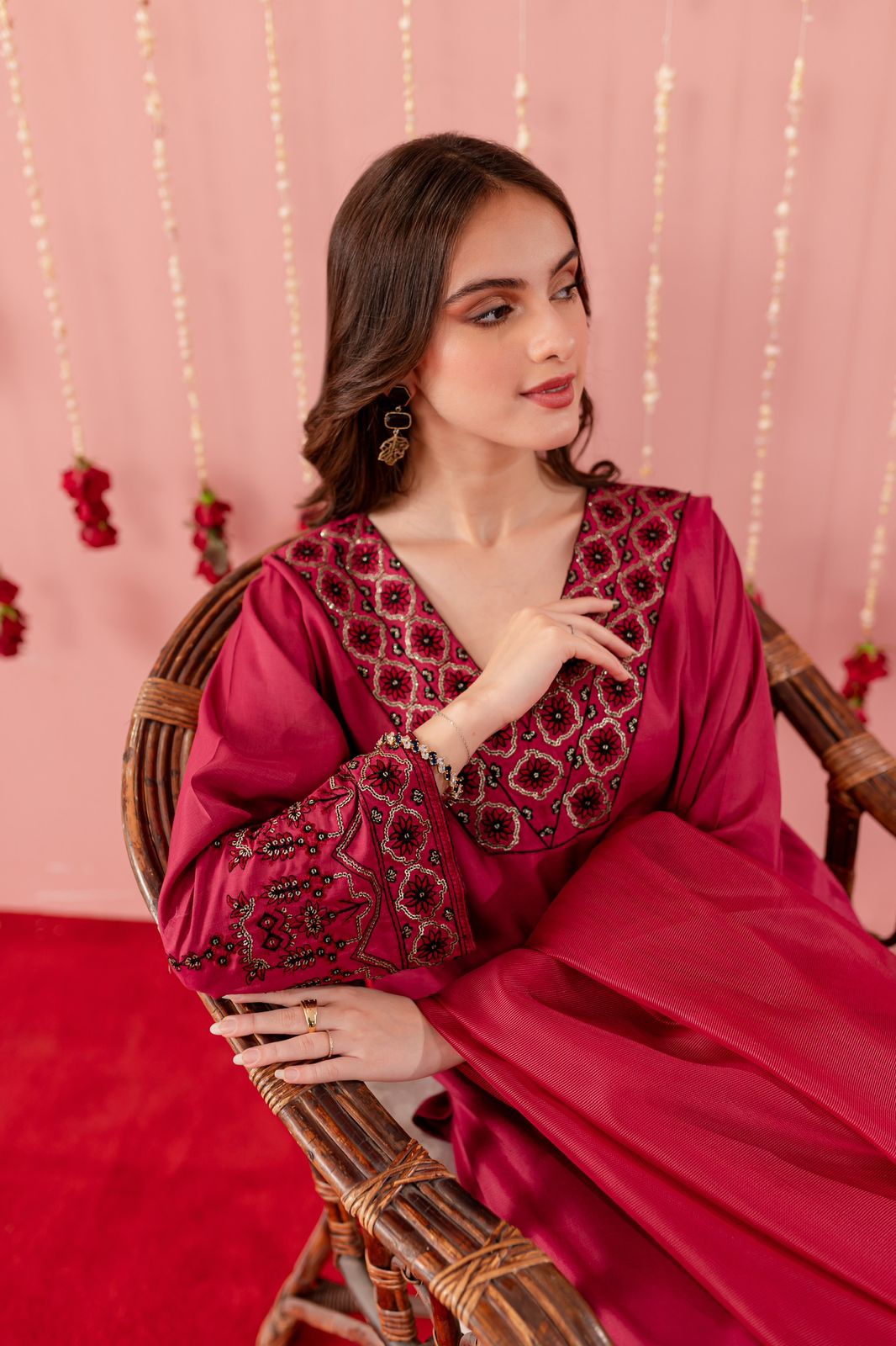 Raw Silk Embroidered Dress - R5