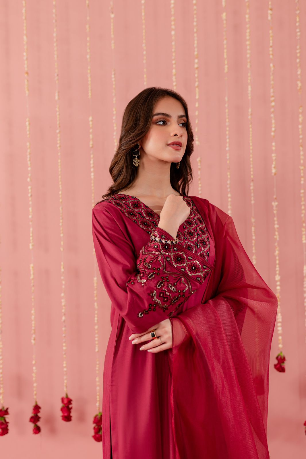 Raw Silk Embroidered Dress - R5
