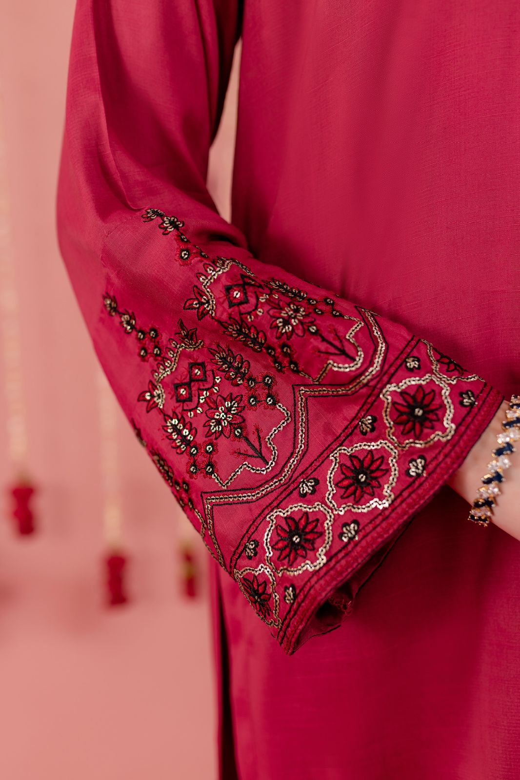 Raw Silk Embroidered Dress - R5