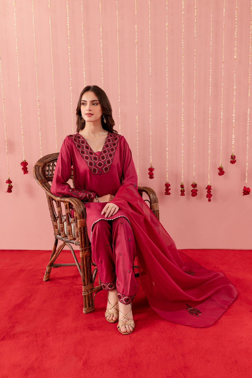 Raw Silk Embroidered Dress - R5