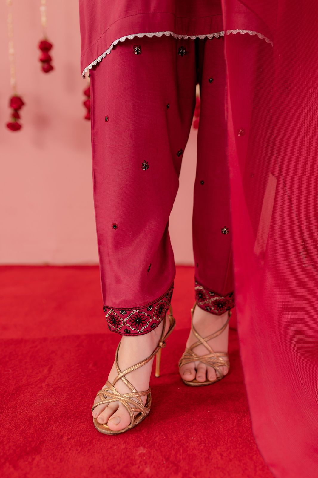 Raw Silk Embroidered Dress - R5