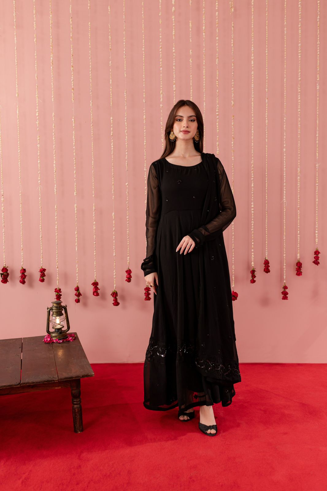 Embroidered Chiffon Dress - BB3